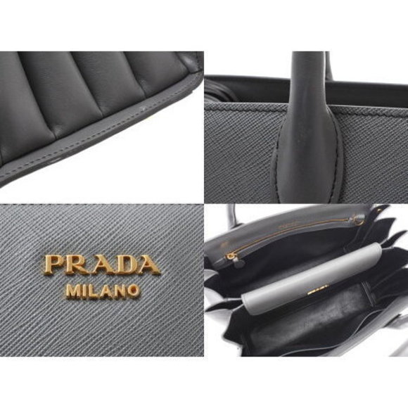 Prada Handbag Grey GG Saffiano Strap - Picture 7 of 12